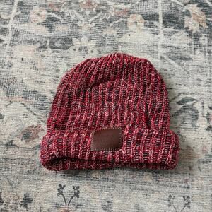 Love your Melon Beanie Cuffed Style One Size 100% Cotton Red